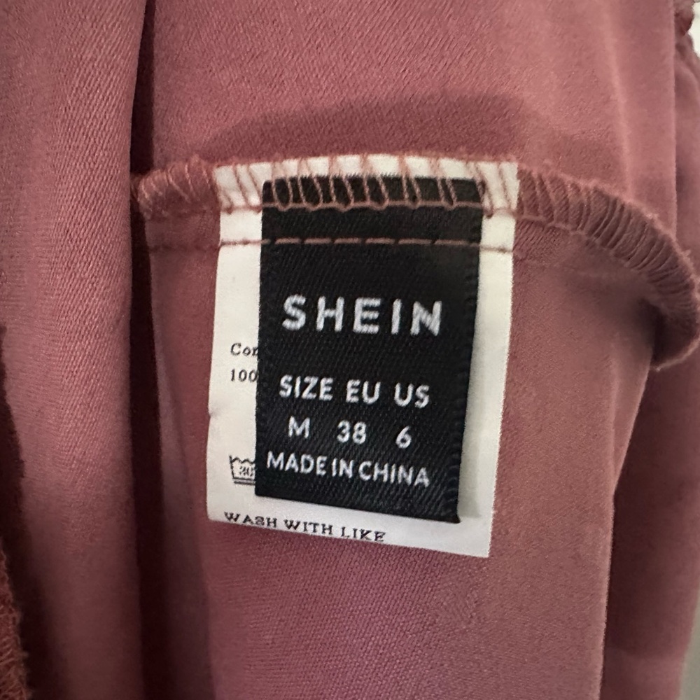 🌻3 for $13🌻 SHEIN | EUC Blush Swiss Dot Embroidered Dress Long Sleeve Size M - Picture 5 of 10